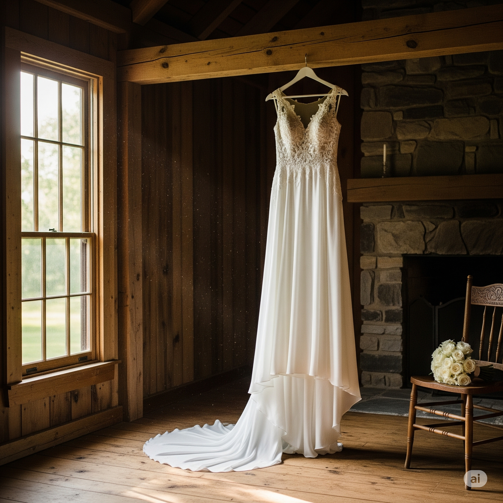 Robe suspendue, lumière douce